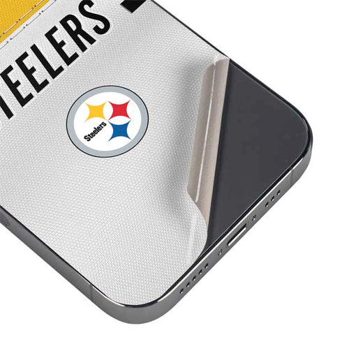 NFL Pittsburgh Steelers White Striped iPhone 16e Skin